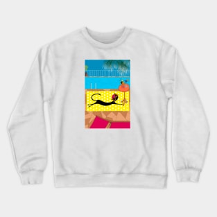 Frederica in the pool Crewneck Sweatshirt